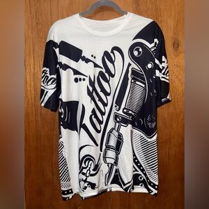 Black and White Tattoo Graphic T-Shirt